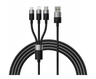 Baseus Kabel 3w1 USB - micro USB / Lightning / USB C 3.5A 1.2m  cza - 1502046 - zdjęcie 1